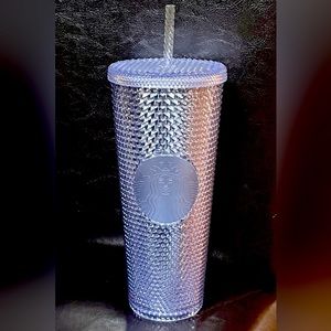 Starbucks Silver-Studded Crystal Cold Cup with Straw - 24 oz